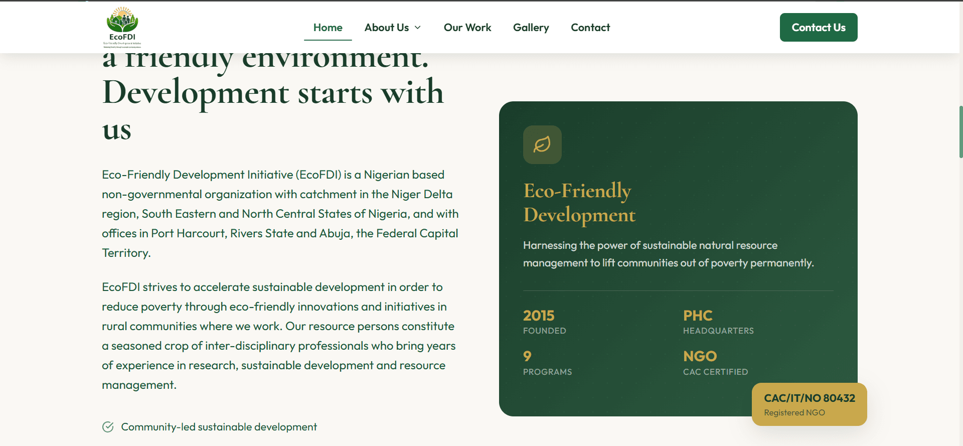 EcoFDI — Environmental NGO Platform